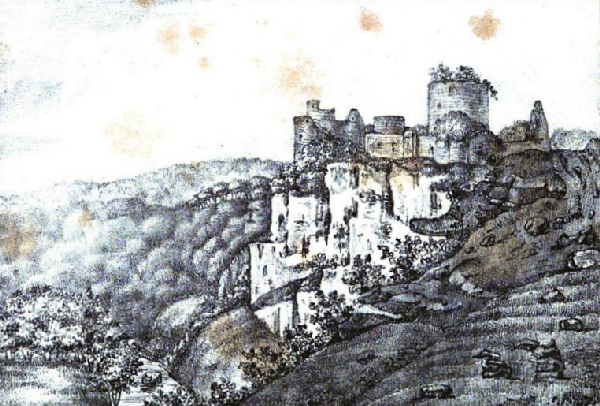 Lithographie du château de Mervent